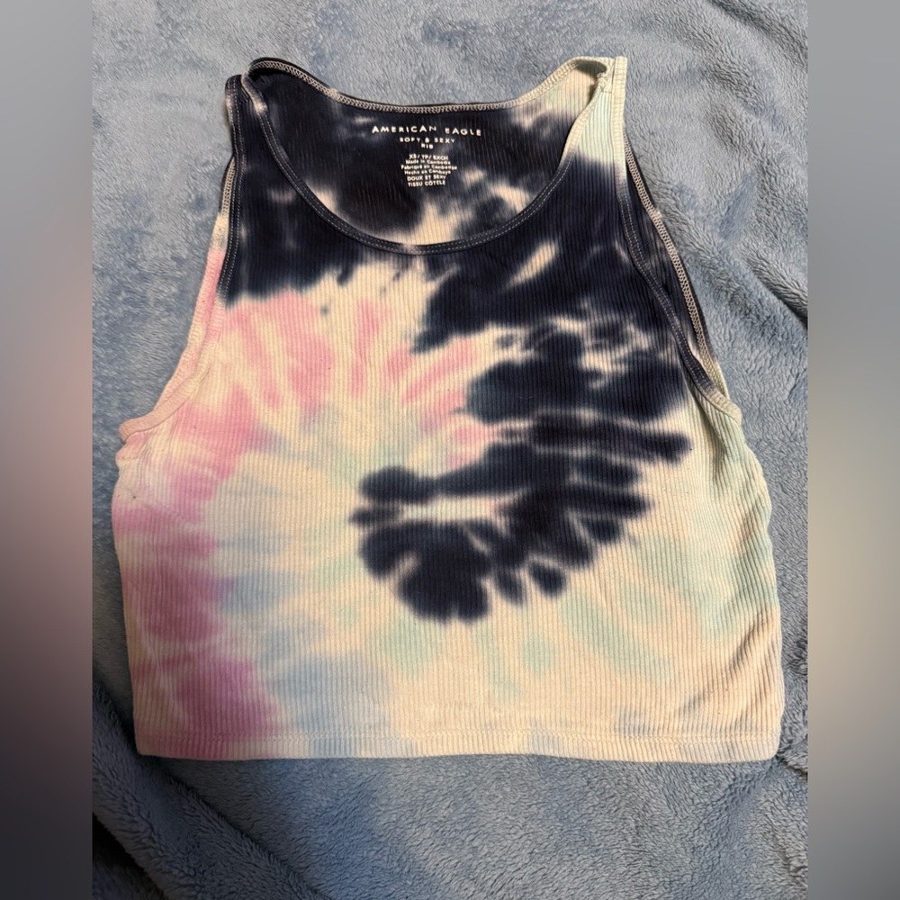 American Eagle Outfitters Multicolor Tie-Dye Crop Top